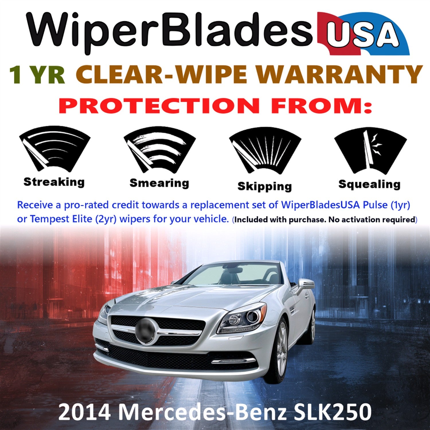 2014 Mercedes-Benz SLK250 Front Wiper blades Set Includes 1yr Wear Warranty & Free Delivery