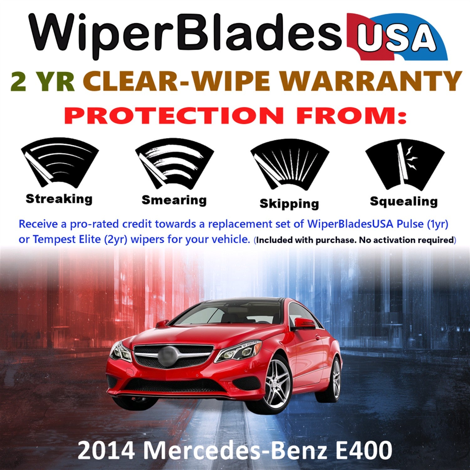 2014 Mercedes-Benz E400 Front Wiper blades Set  Includes 2yr Wear Warranty & Free Delivery