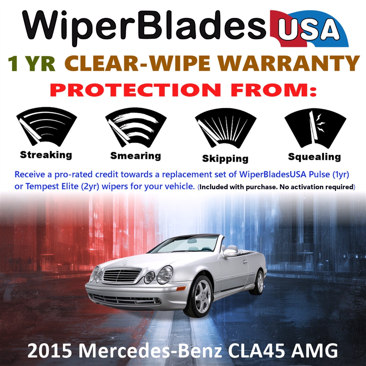 2015 Mercedes-Benz CLA45 AMG Front Wiper blades Set Includes 1yr Wear Warranty & Free Delivery