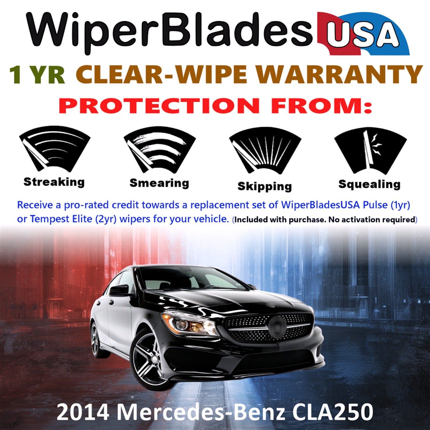 2014 Mercedes-Benz CLA250 Front Wiper blades Set Includes 1yr Wear Warranty & Free Delivery
