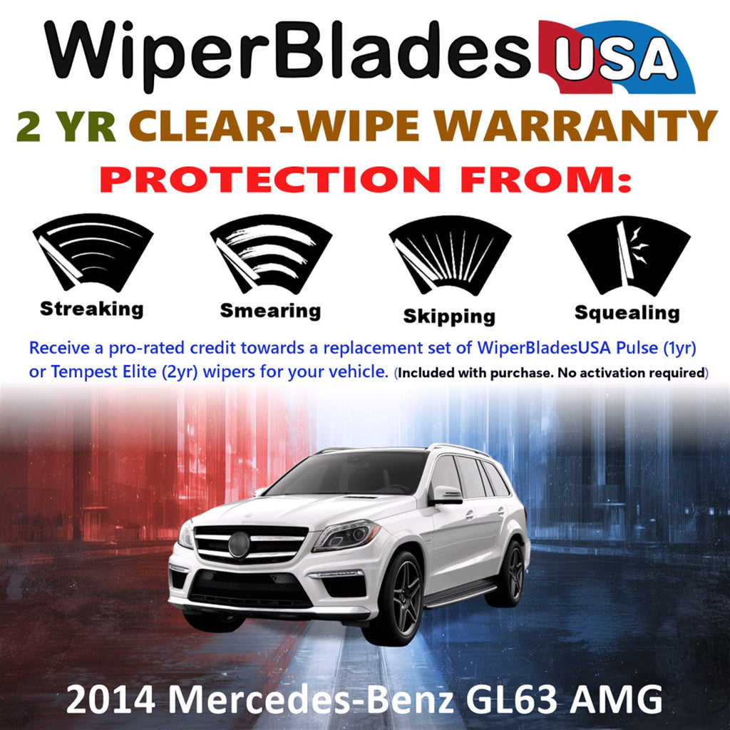 2014 Mercedes-Benz GL63 AMG Front Wiper blades Set  Includes 2yr Wear Warranty & Free Delivery