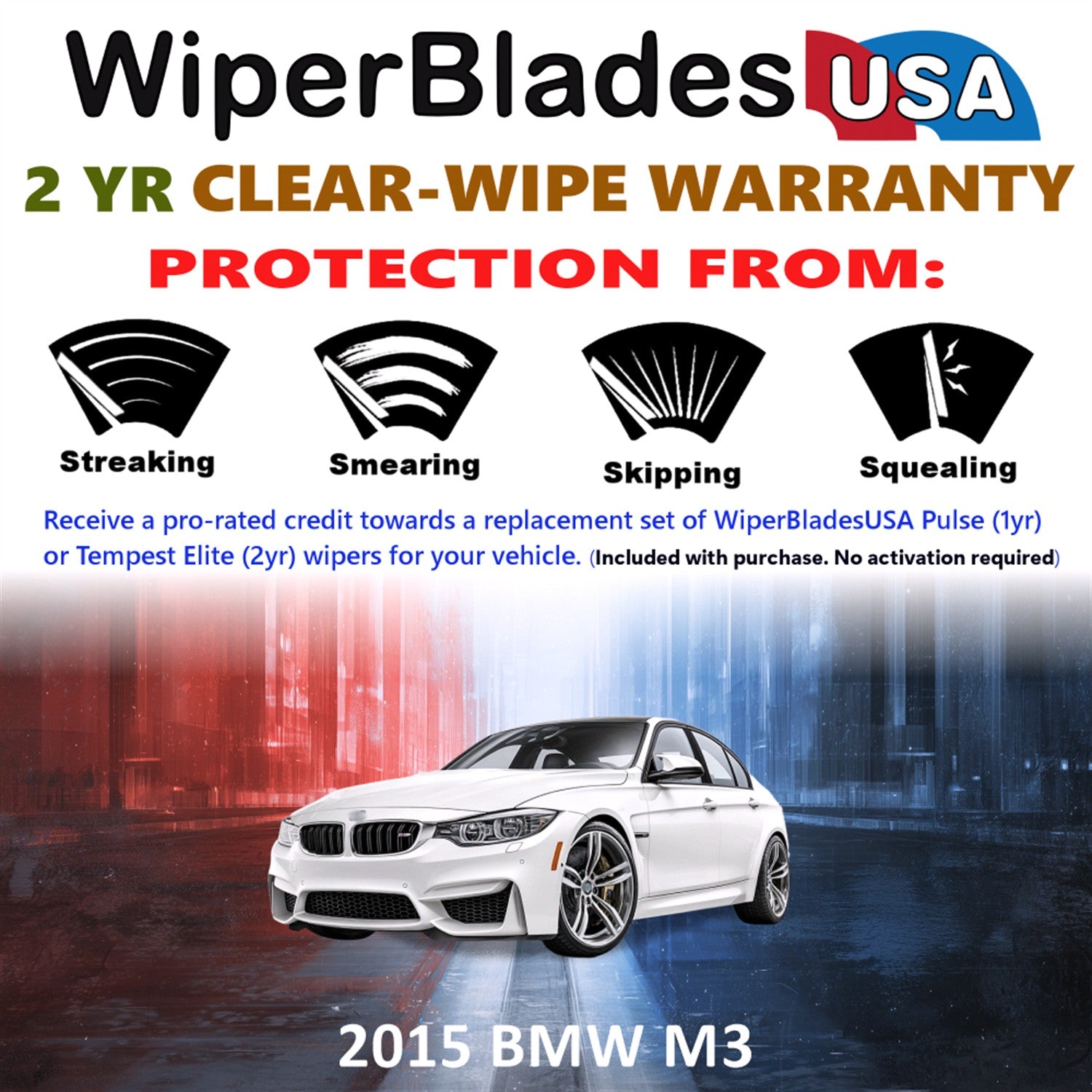 2015 BMW M3 Front Wiper blades Set  Includes 2yr Wear Warranty & Free Delivery