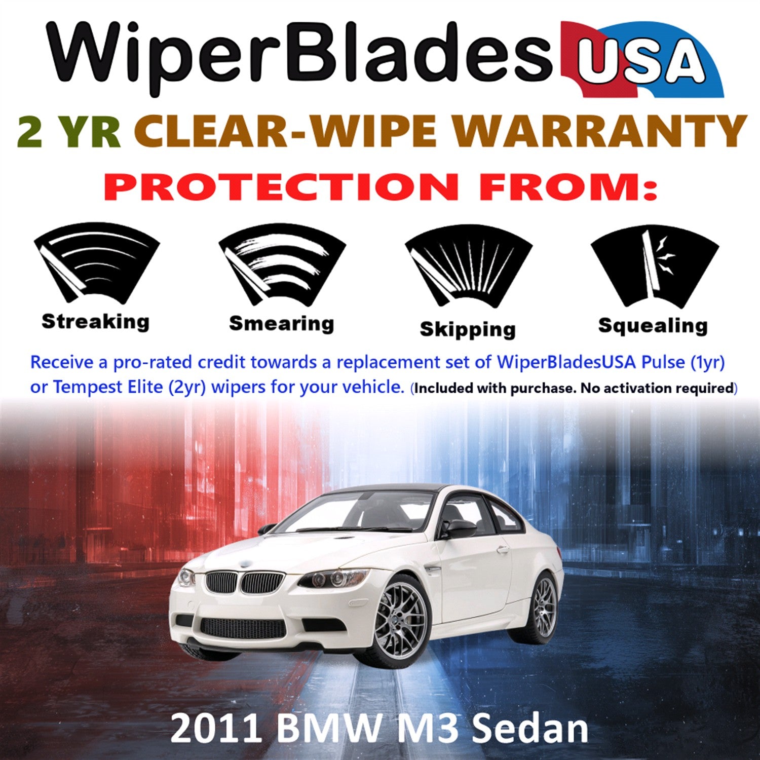 2011 BMW M3 Front Wiper blades Set  Includes 2yr Wear Warranty & Free Delivery