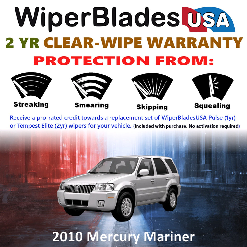 2010 Mercury Mariner Front w/Rear Wiper blades Set  Includes 2yr Wear Warranty & Free Delivery