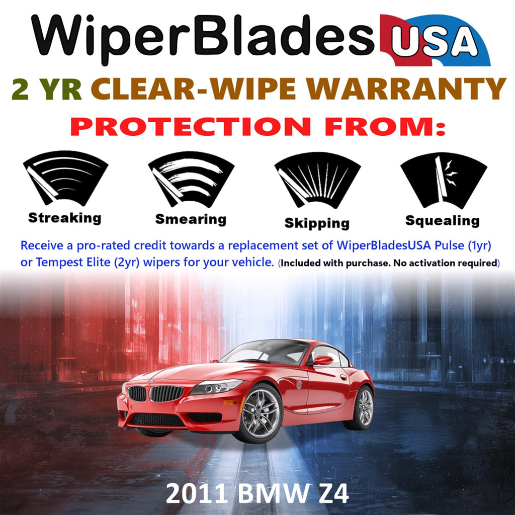 2011 BMW Z4 Front Wiper blades Set  Includes 2yr Wear Warranty & Free Delivery