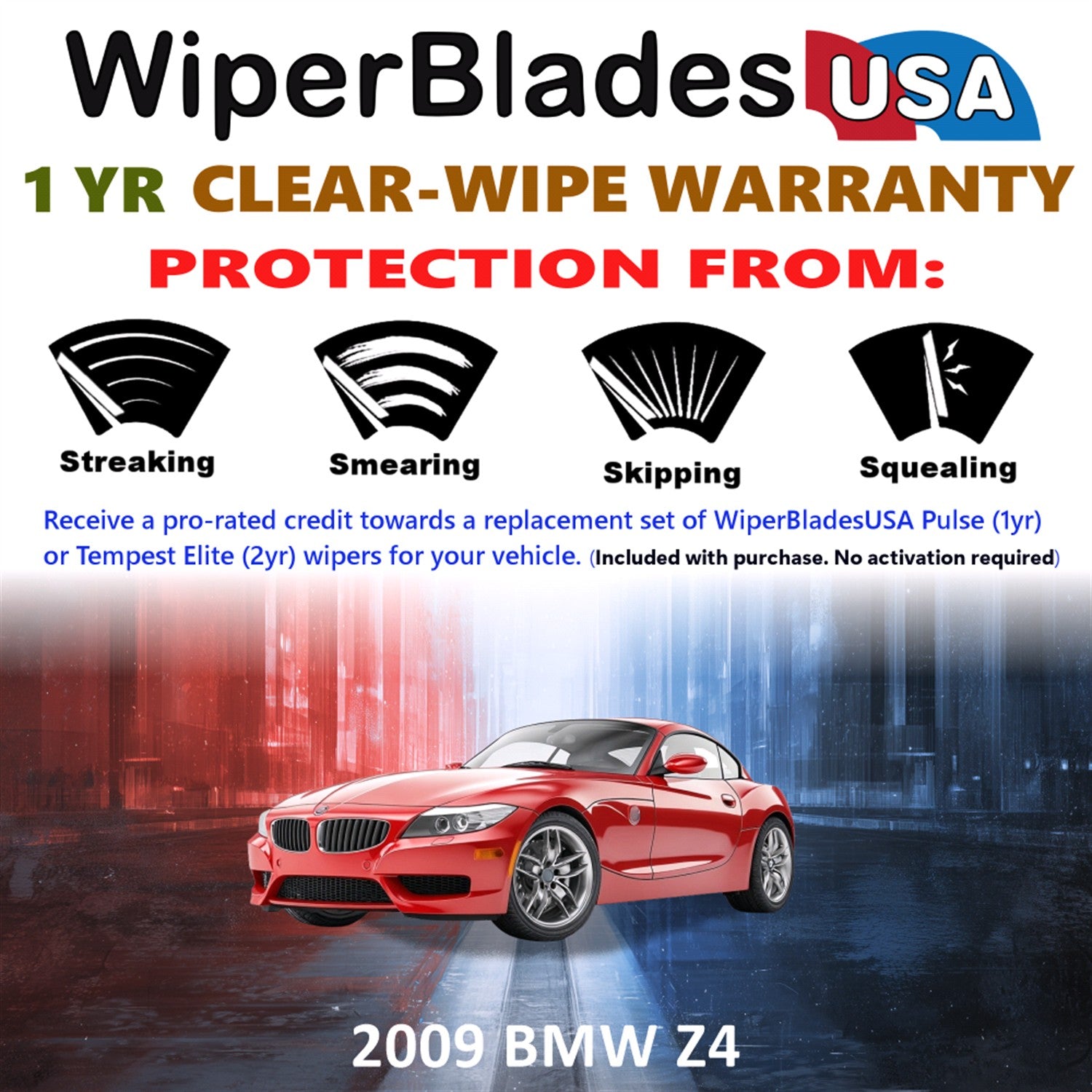2009 BMW Z4 Front Wiper blades Set Includes 1yr Wear Warranty & Free Delivery