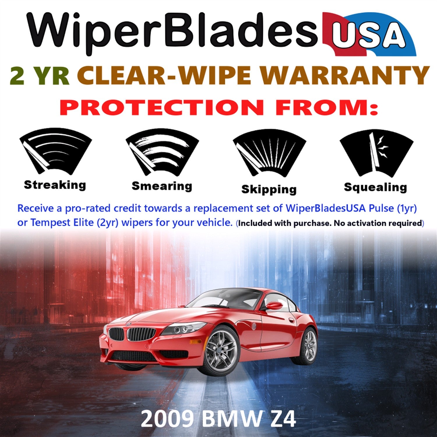 2009 BMW Z4 Front Wiper blades Set  Includes 2yr Wear Warranty & Free Delivery