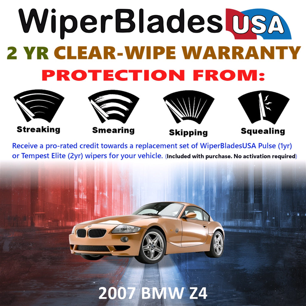 2007 BMW Z4 Front Wiper blades Set  Includes 2yr Wear Warranty & Free Delivery