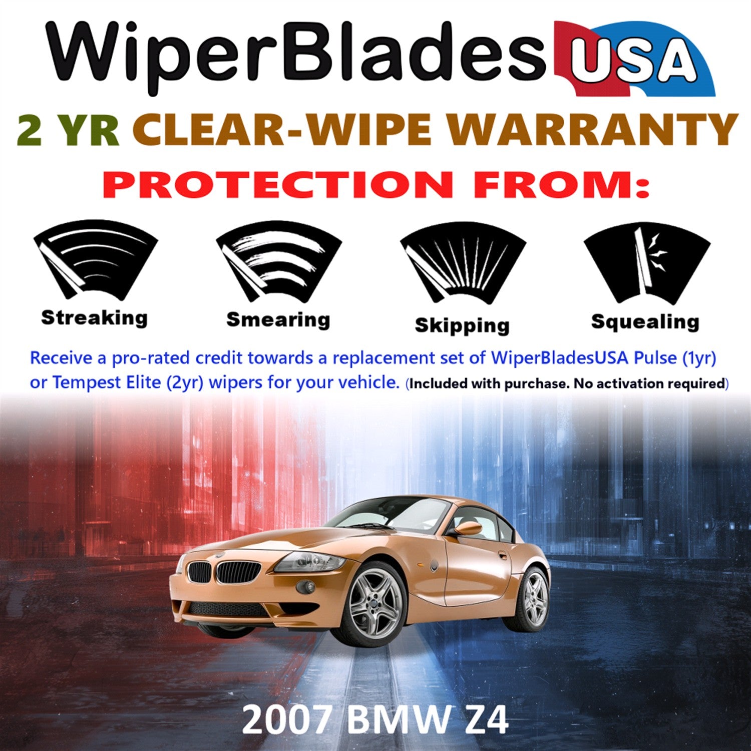 2007 BMW Z4 Front Wiper blades Set  Includes 2yr Wear Warranty & Free Delivery