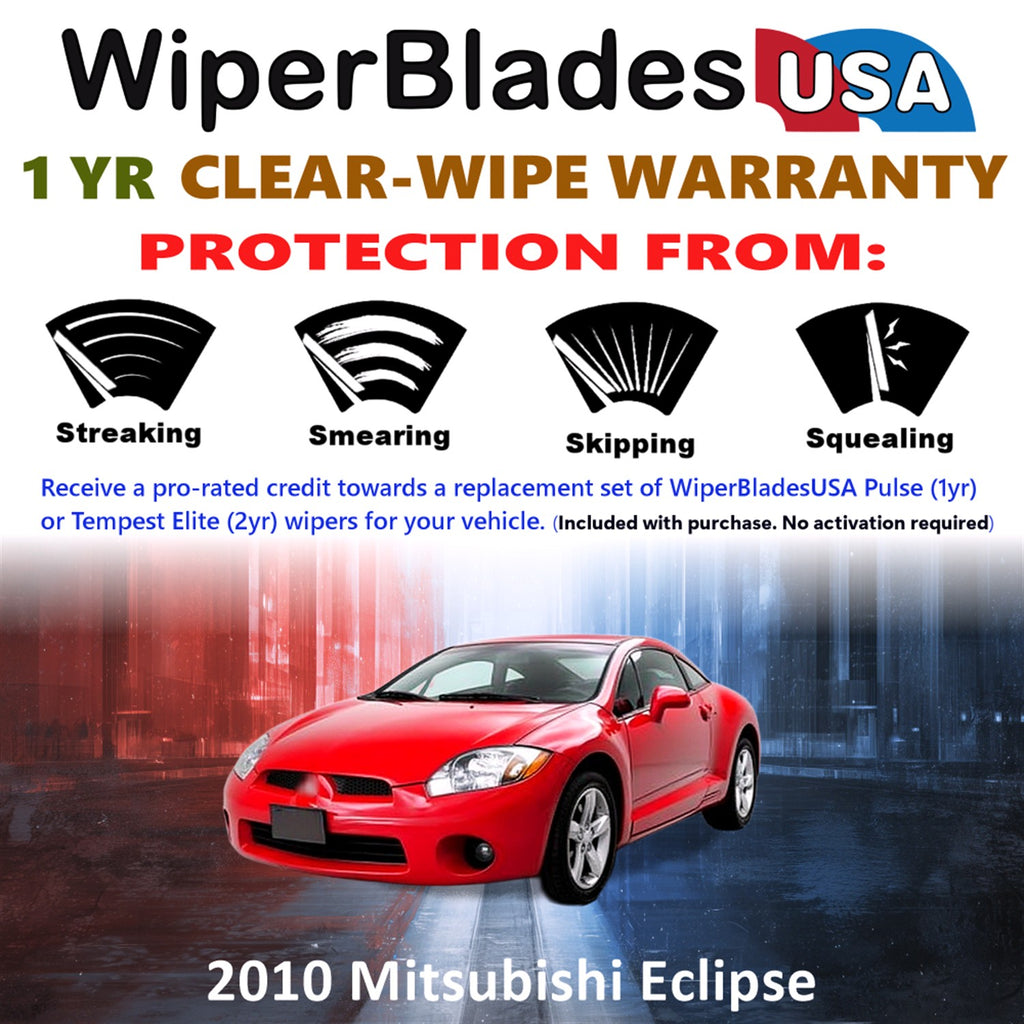 2010 Mitsubishi Eclipse Front w/Rear Wiper blades Set Includes 1yr Wear Warranty & Free Delivery