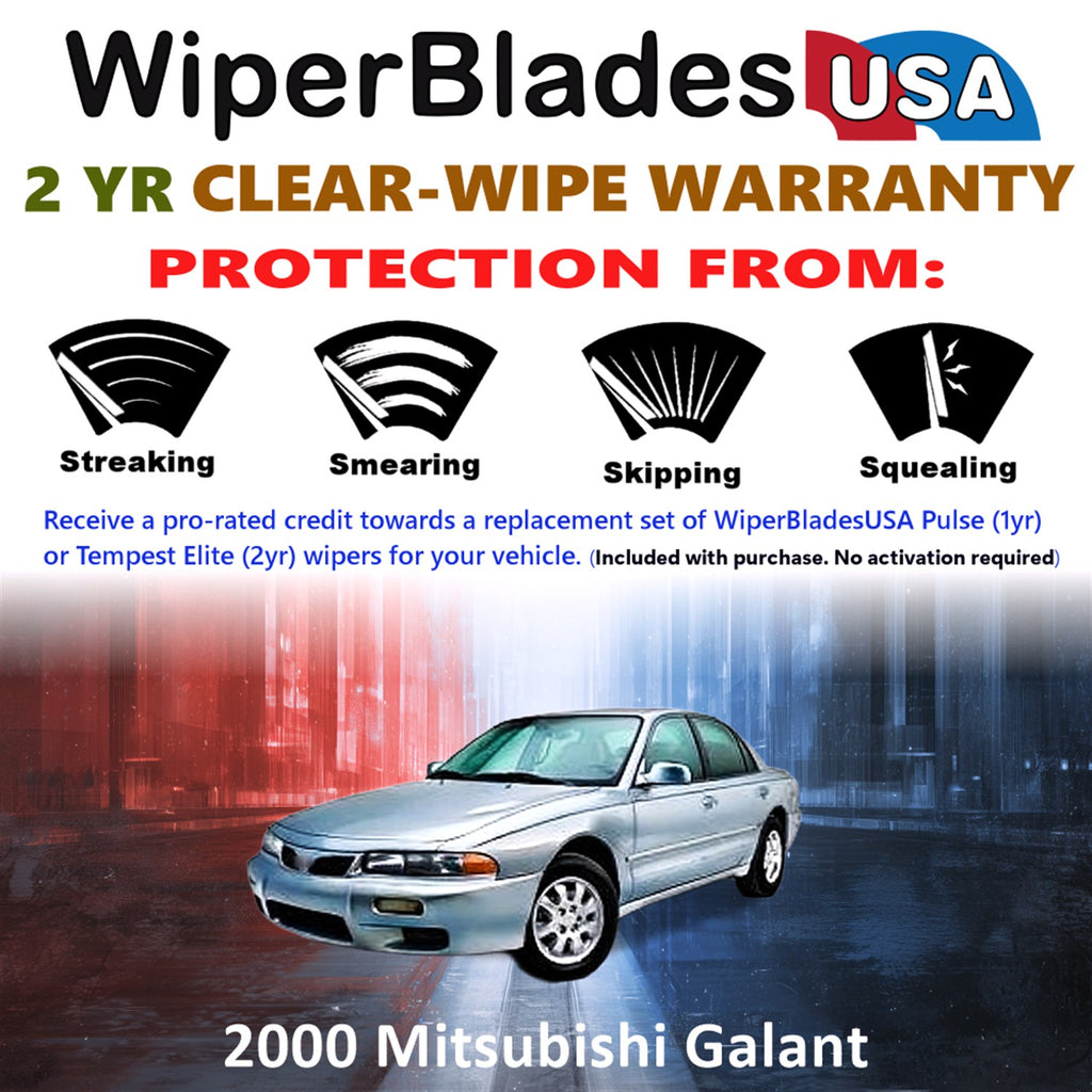 2000 Mitsubishi Galant Front Wiper blades Set  Includes 2yr Wear Warranty & Free Delivery
