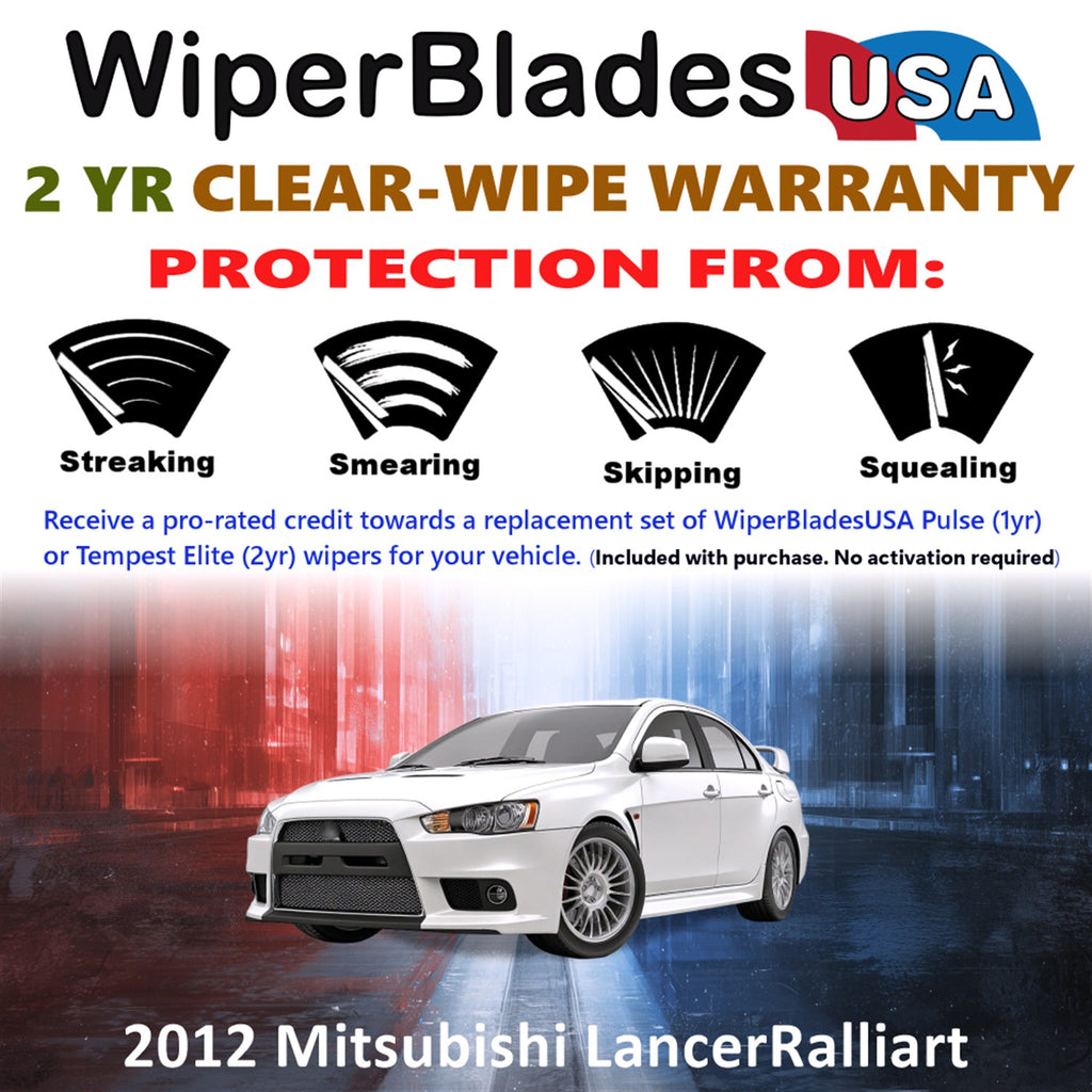 2012 Mitsubishi Lancer Ralliart Front Wiper blades Set  Includes 2yr Wear Warranty & Free Delivery