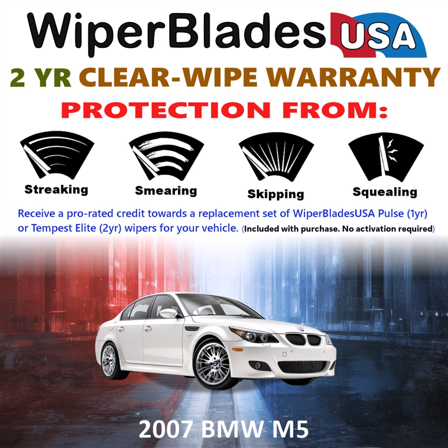 2007 BMW M5 Front Wiper blades Set  Includes 2yr Wear Warranty & Free Delivery