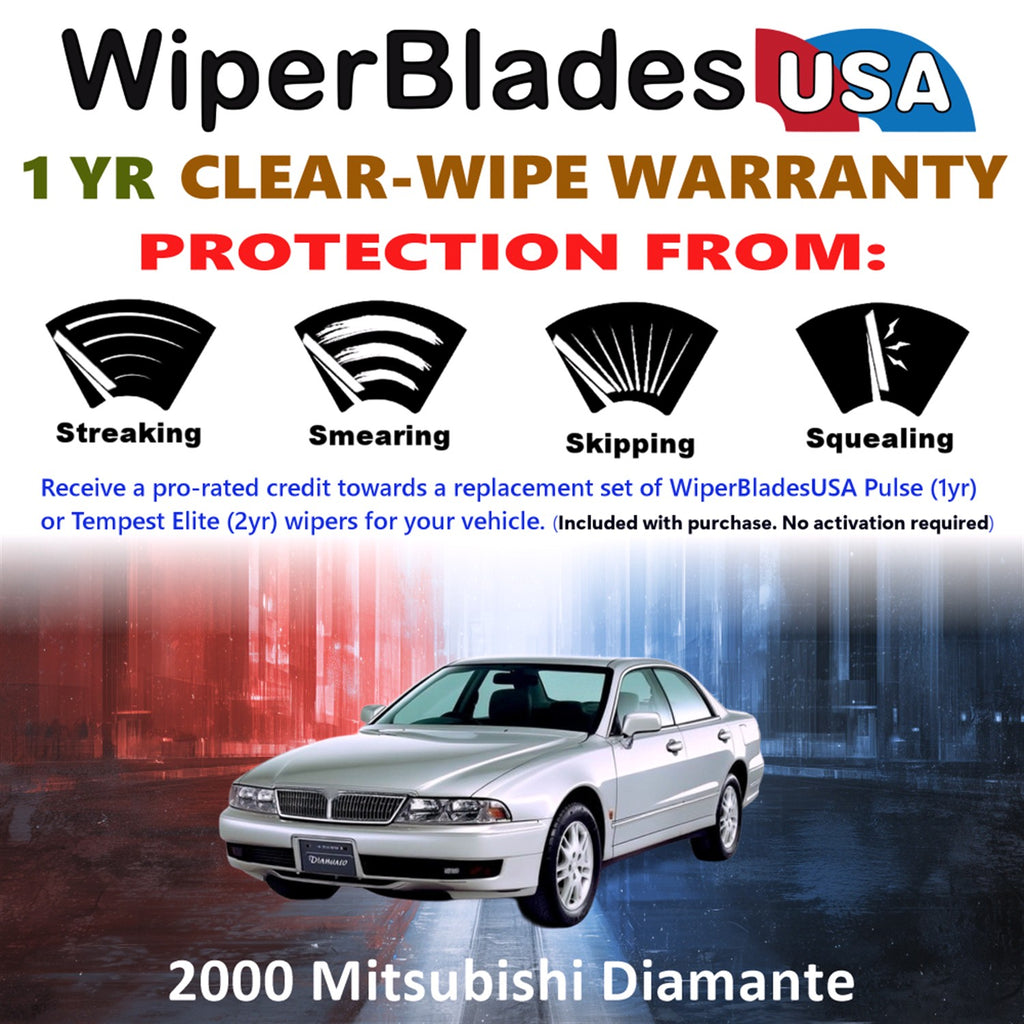 2000 Mitsubishi Diamante Front Wiper blades Set Includes 1yr Wear Warranty & Free Delivery
