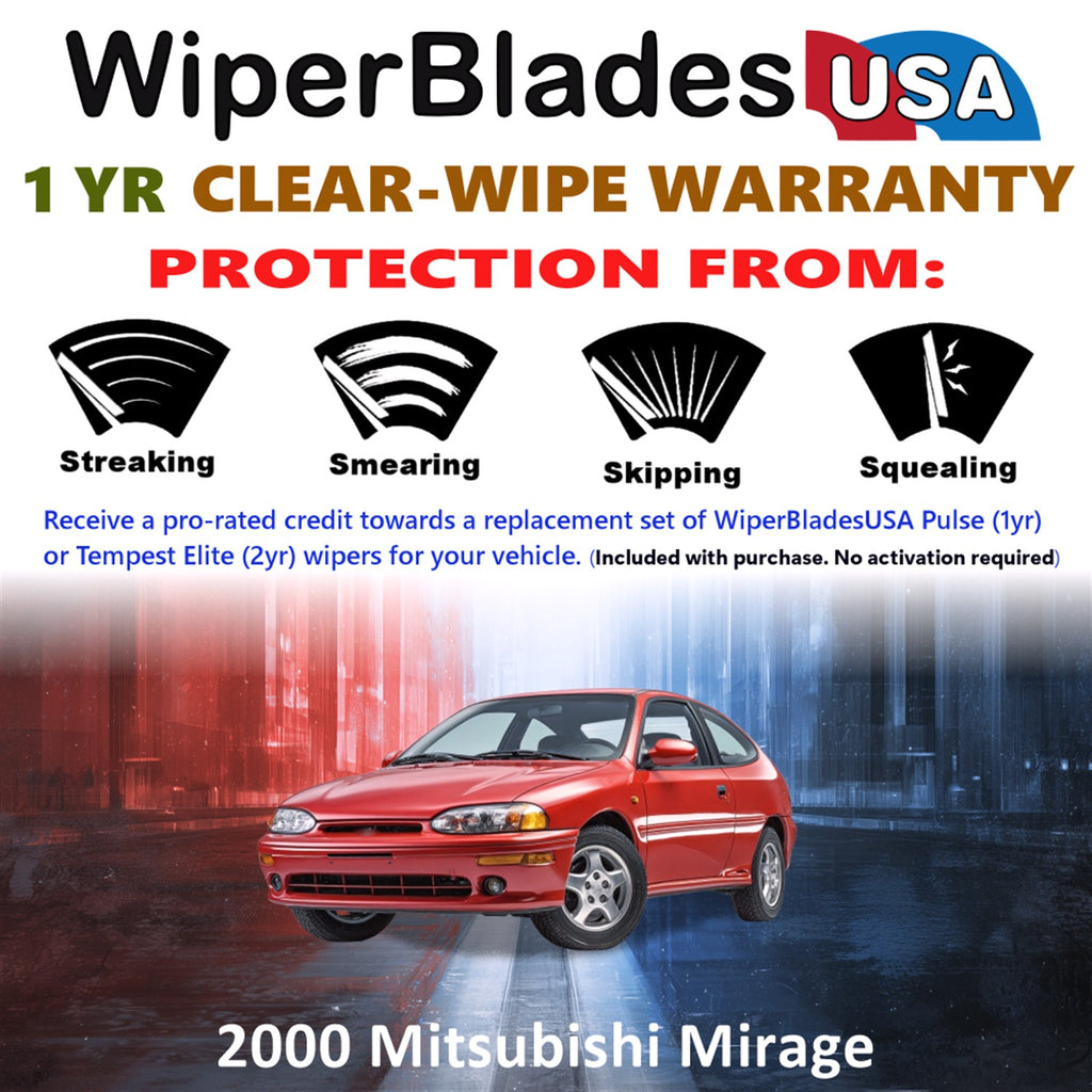 2000 Mitsubishi Mirage Front Wiper blades Set Includes 1yr Wear Warranty & Free Delivery