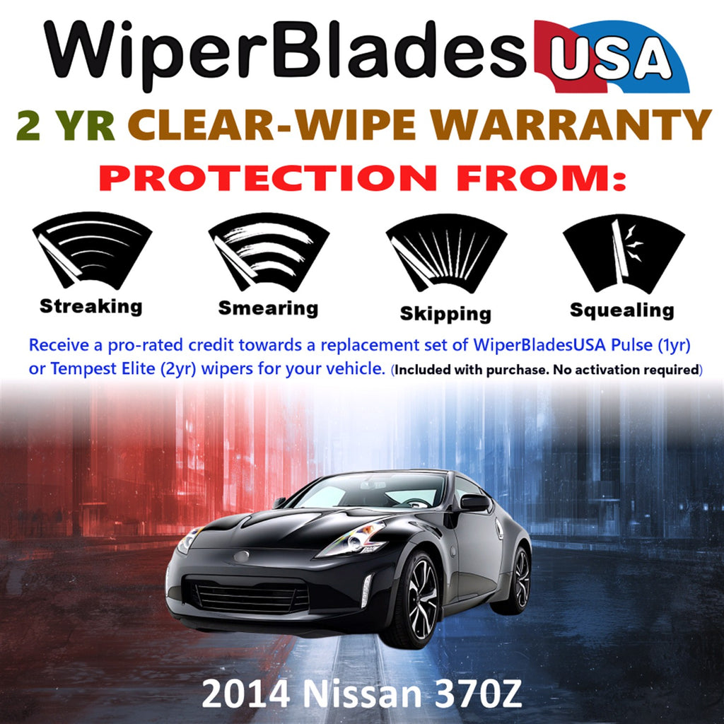 2014 Nissan 370Z Front Wiper blades Set  Includes 2yr Wear Warranty & Free Delivery