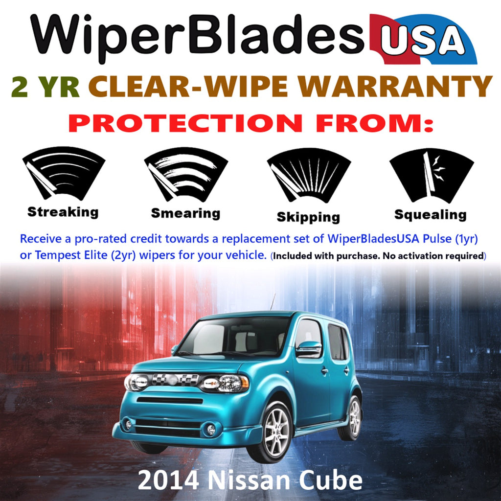 2014 Nissan Cube Front Wiper blades Set  Includes 2yr Wear Warranty & Free Delivery