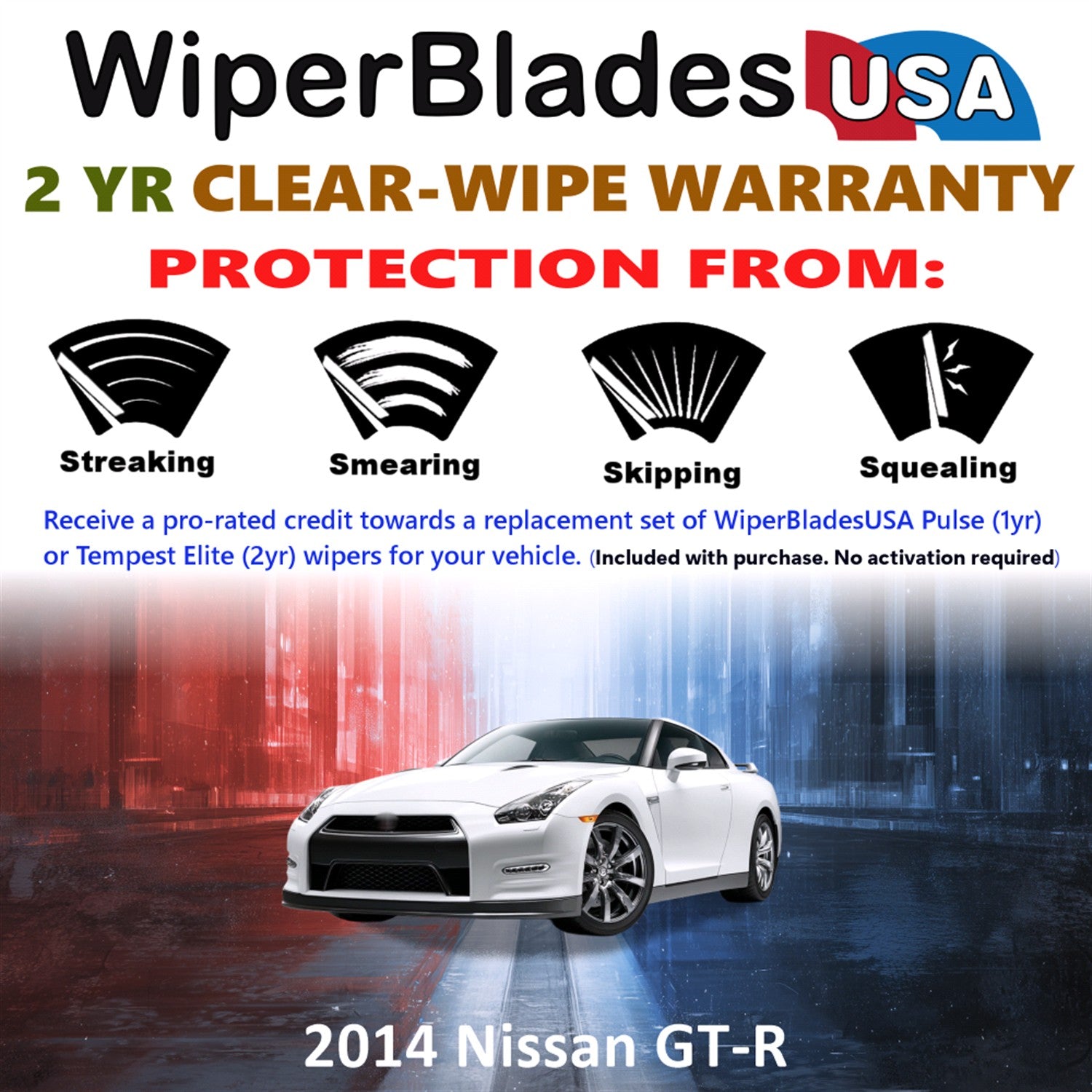 2014 Nissan GT-R Front Wiper blades Set  Includes 2yr Wear Warranty & Free Delivery