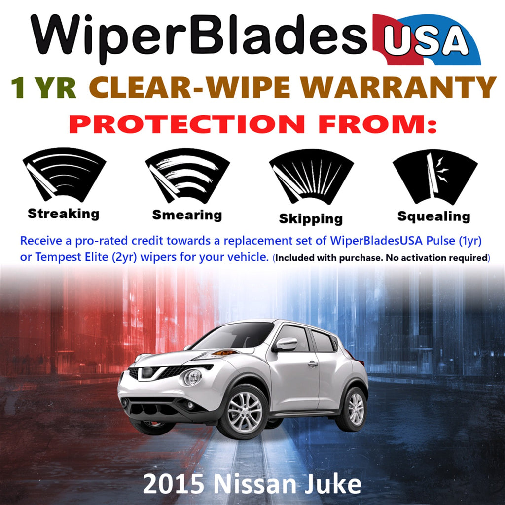 2015 Nissan Juke Front Wiper blades Set Includes 1yr Wear Warranty & Free Delivery