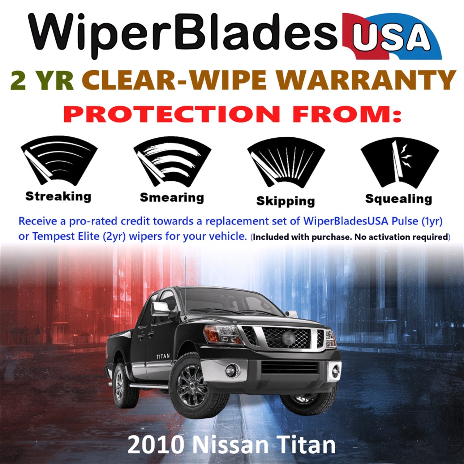2010 Nissan Titan Front Wiper blades Set  Includes 2yr Wear Warranty & Free Delivery