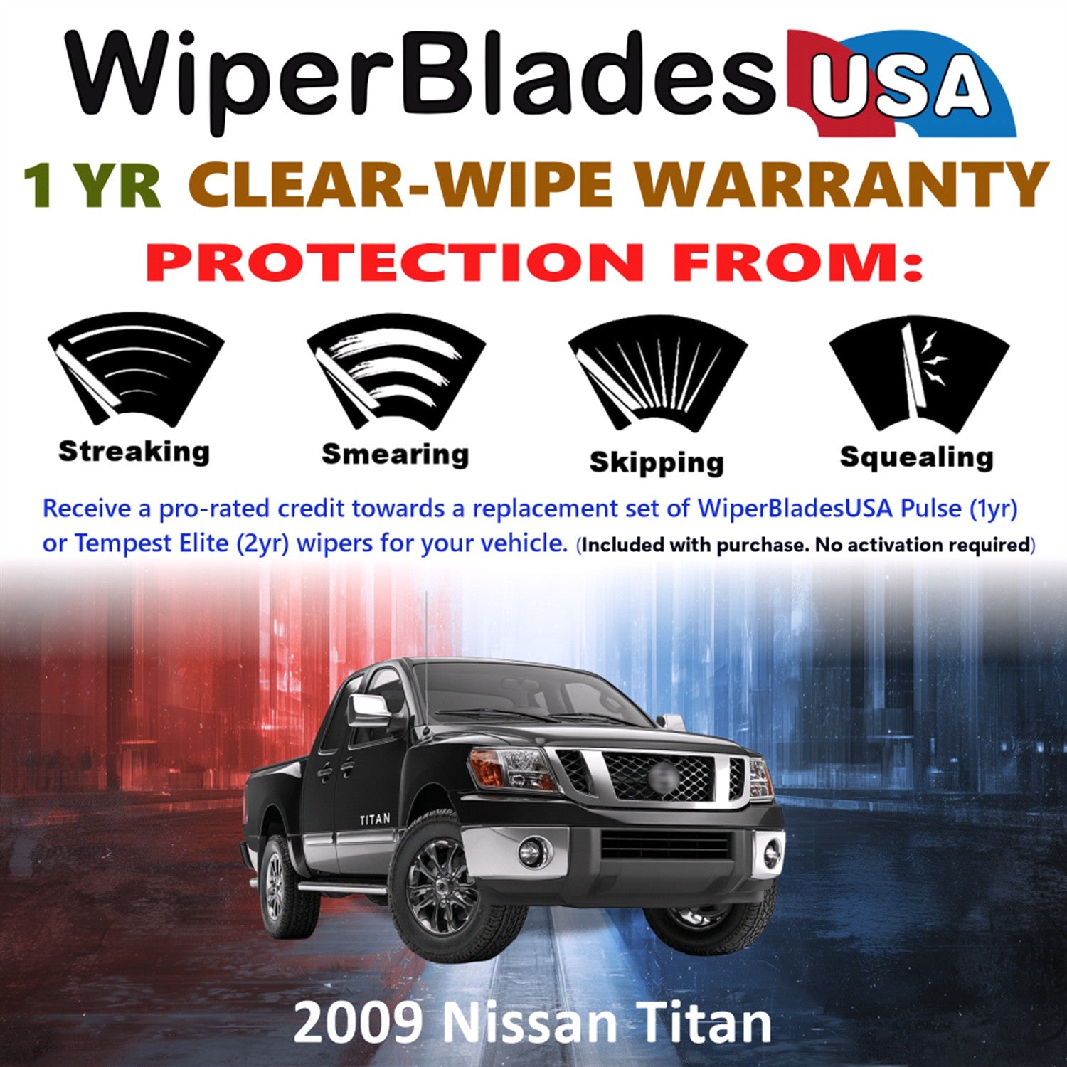2009 Nissan Titan Front Wiper blades Set Includes 1yr Wear Warranty & Free Delivery