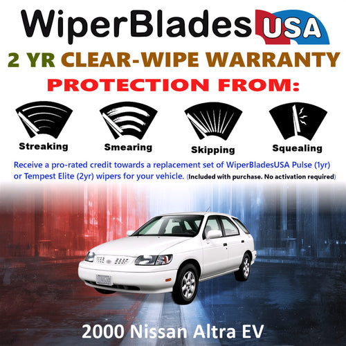2000 Nissan Altra EV Front Wiper blades Set  Includes 2yr Wear Warranty & Free Delivery