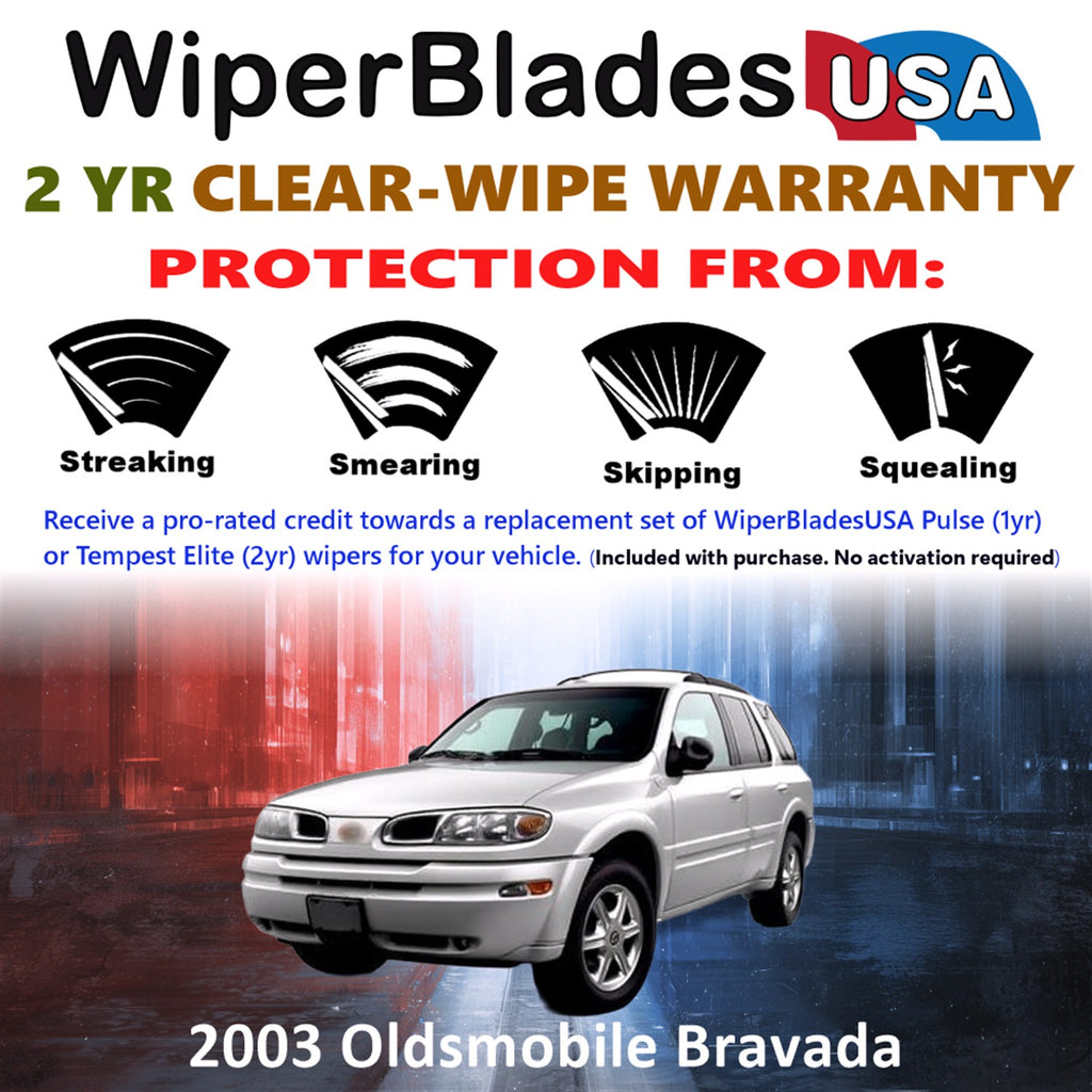 2003 Oldsmobile Bravada Front Wiper blades Set  Includes 2yr Wear Warranty & Free Delivery
