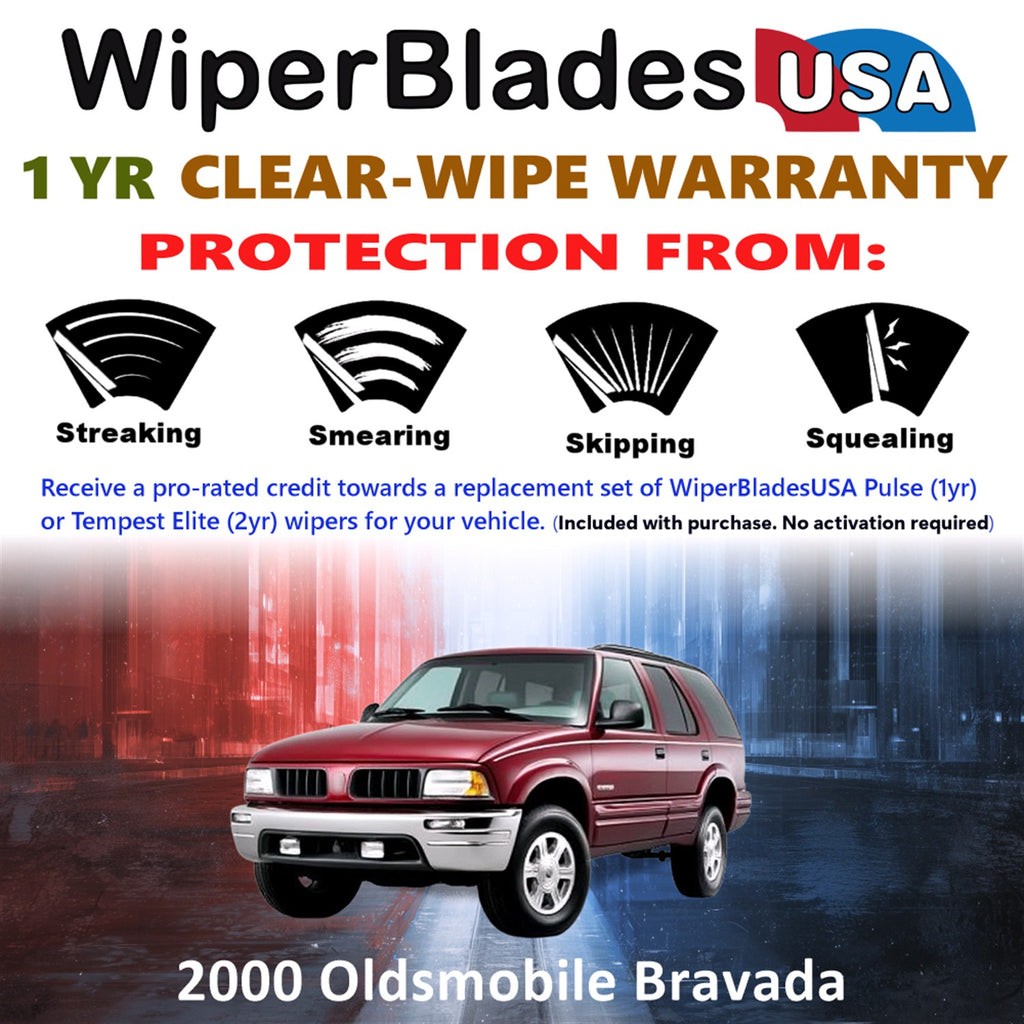 2000 Oldsmobile Bravada Front Wiper blades Set Includes 1yr Wear Warranty & Free Delivery