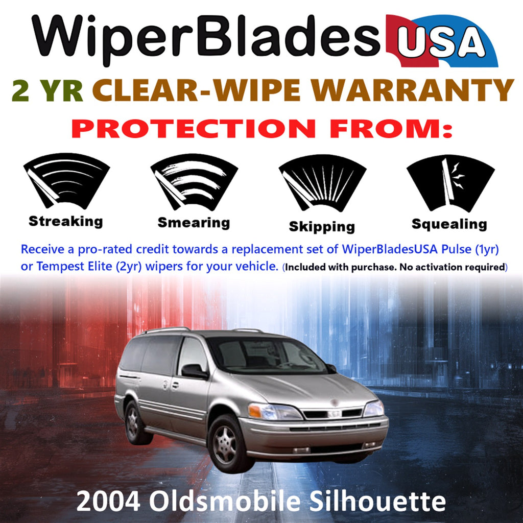 2004 Oldsmobile Silhouette Front Wiper blades Set  Includes 2yr Wear Warranty & Free Delivery