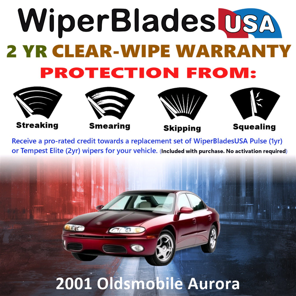 2001 Oldsmobile Aurora Front Wiper blades Set  Includes 2yr Wear Warranty & Free Delivery