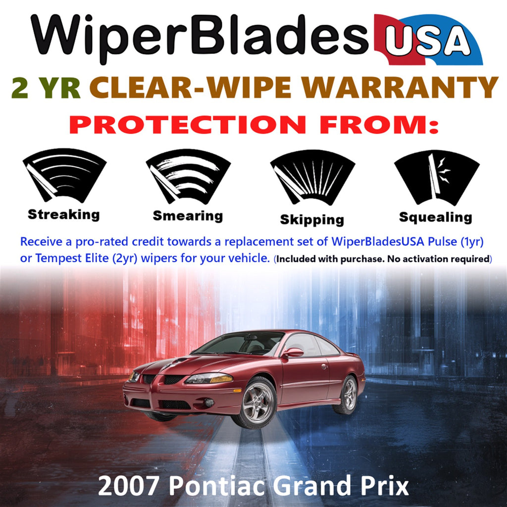 2007 Pontiac Grand Prix Front Wiper blades Set  Includes 2yr Wear Warranty & Free Delivery