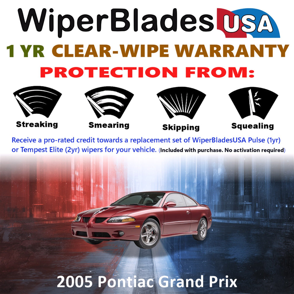 2005 Pontiac Grand Prix Front Wiper blades Set Includes 1yr Wear Warranty & Free Delivery