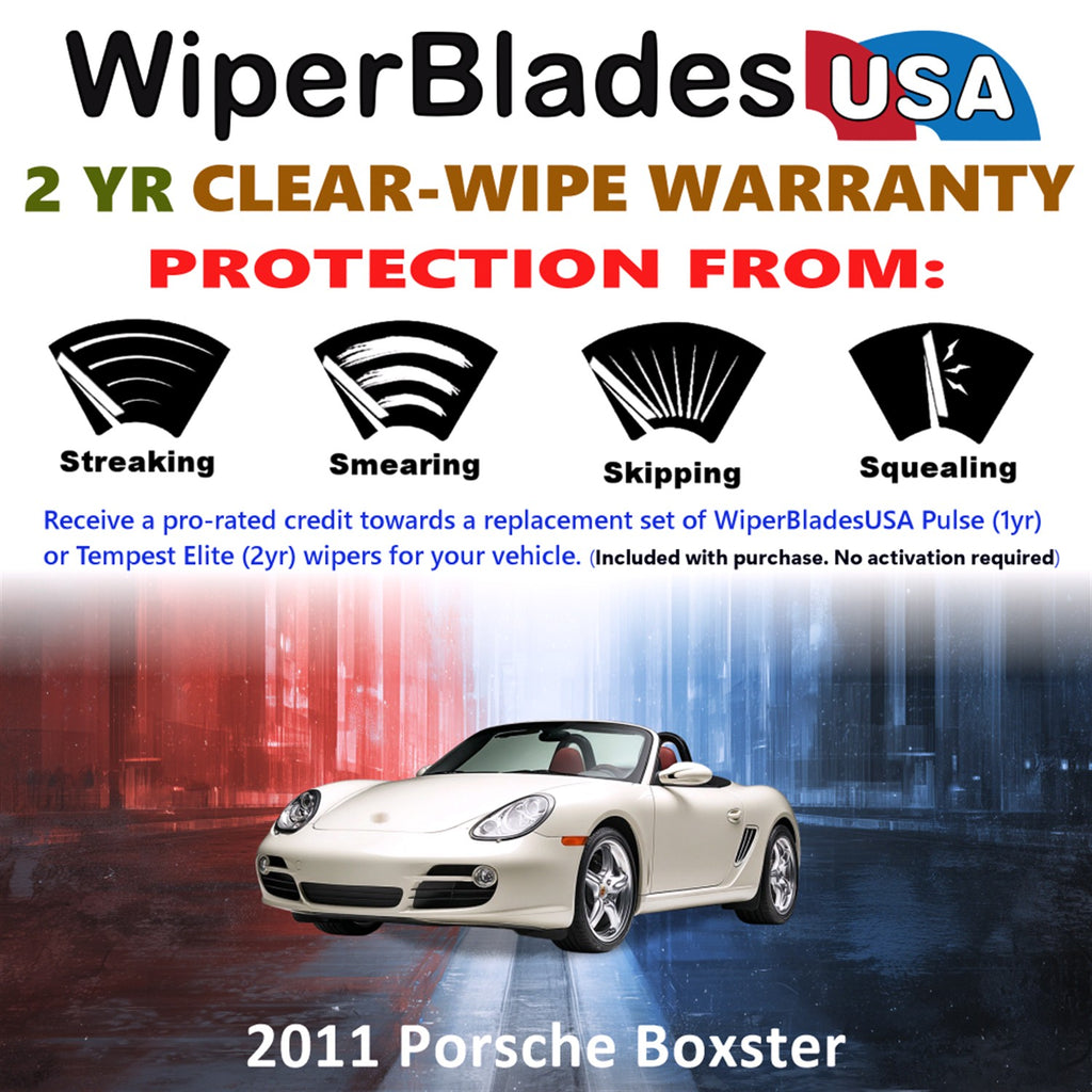 2011 Porsche Boxster Front Wiper blades Set  Includes 2yr Wear Warranty & Free Delivery