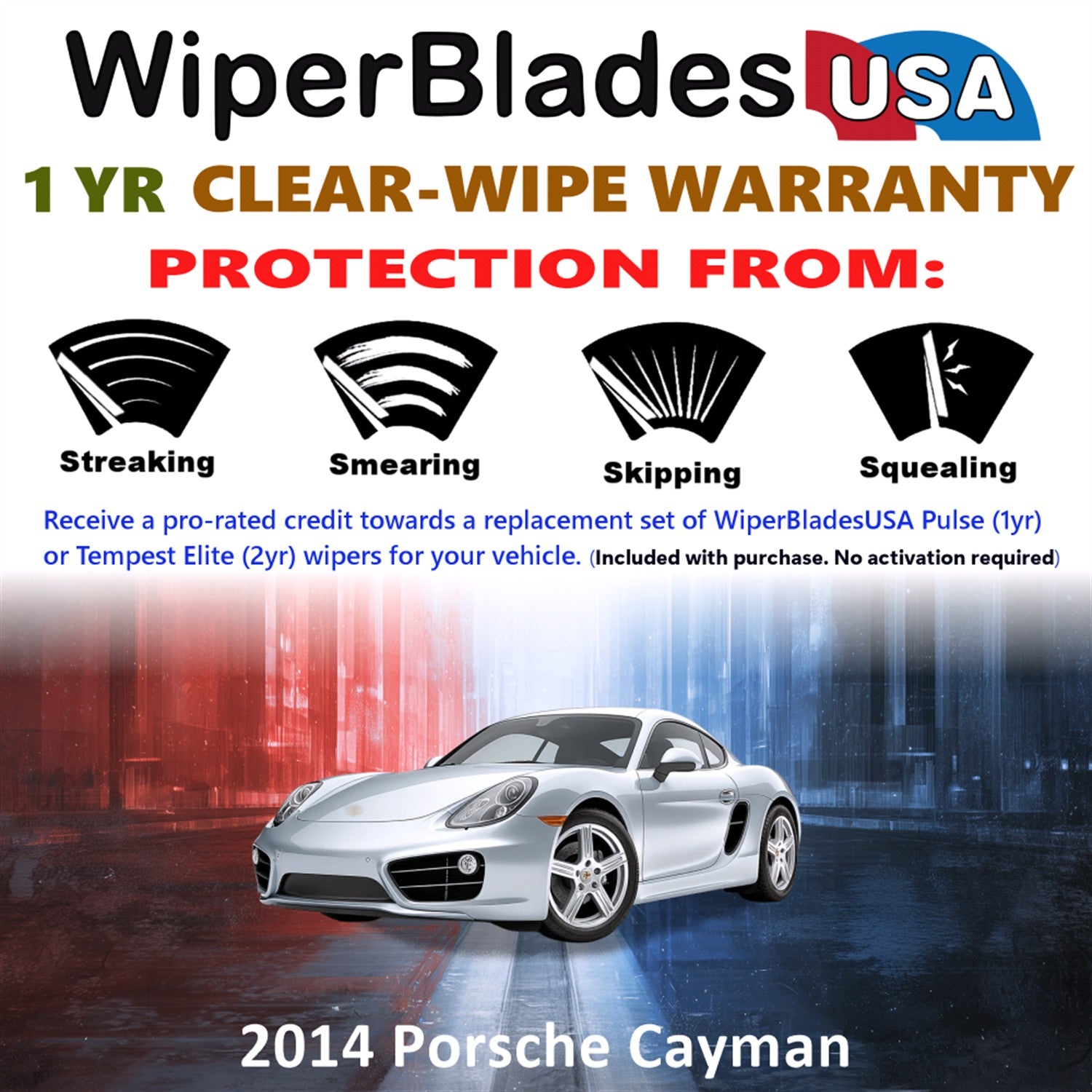 2014 Porsche Cayman Front Wiper blades Set Includes 1yr Wear Warranty & Free Delivery