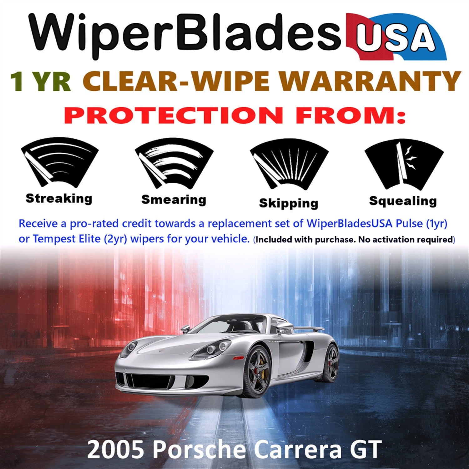 2005 Porsche Carrera GT Front Wiper blades Set Includes 1yr Wear Warranty & Free Delivery