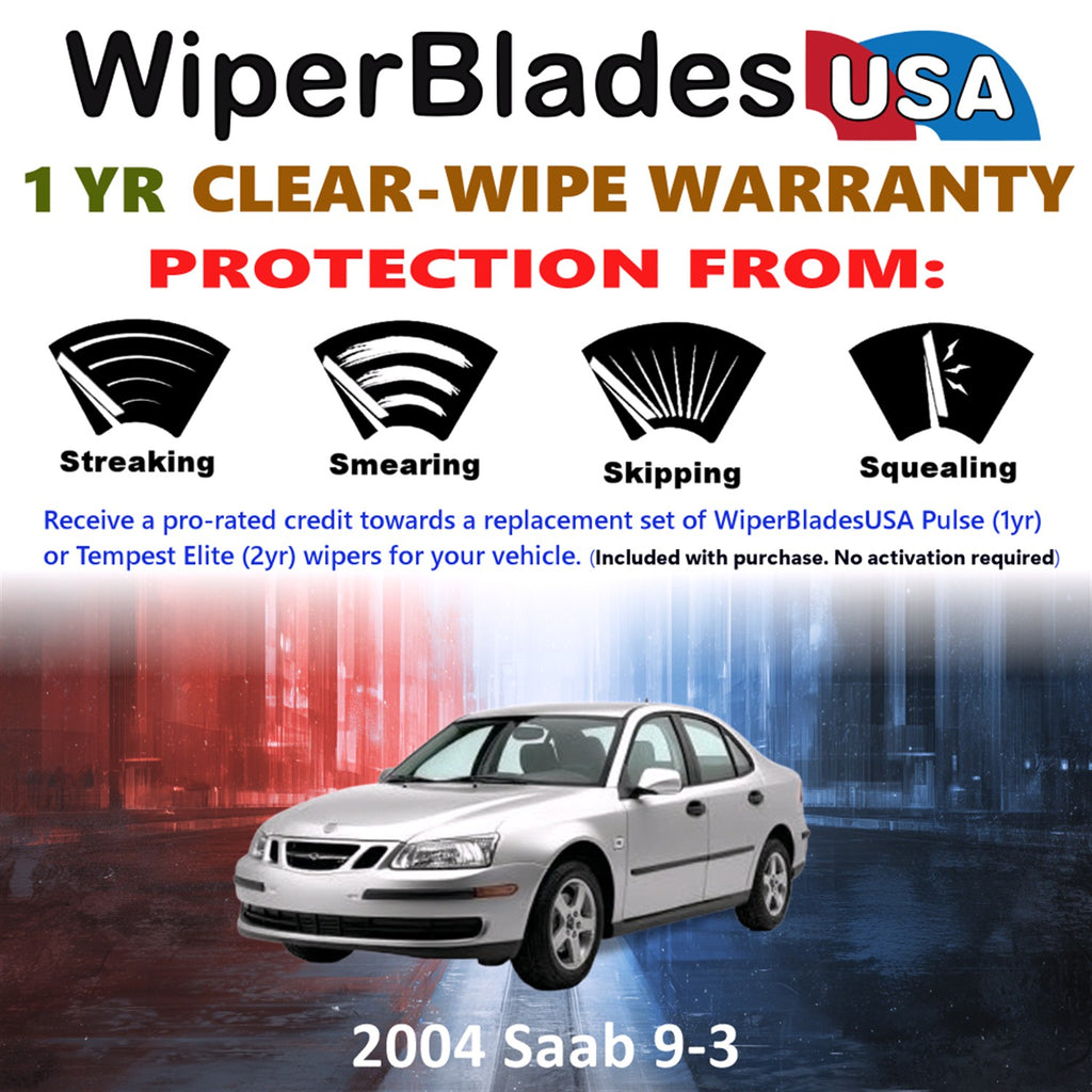 2004 Saab 9-3 Front Wiper blades Set Includes 1yr Wear Warranty & Free Delivery