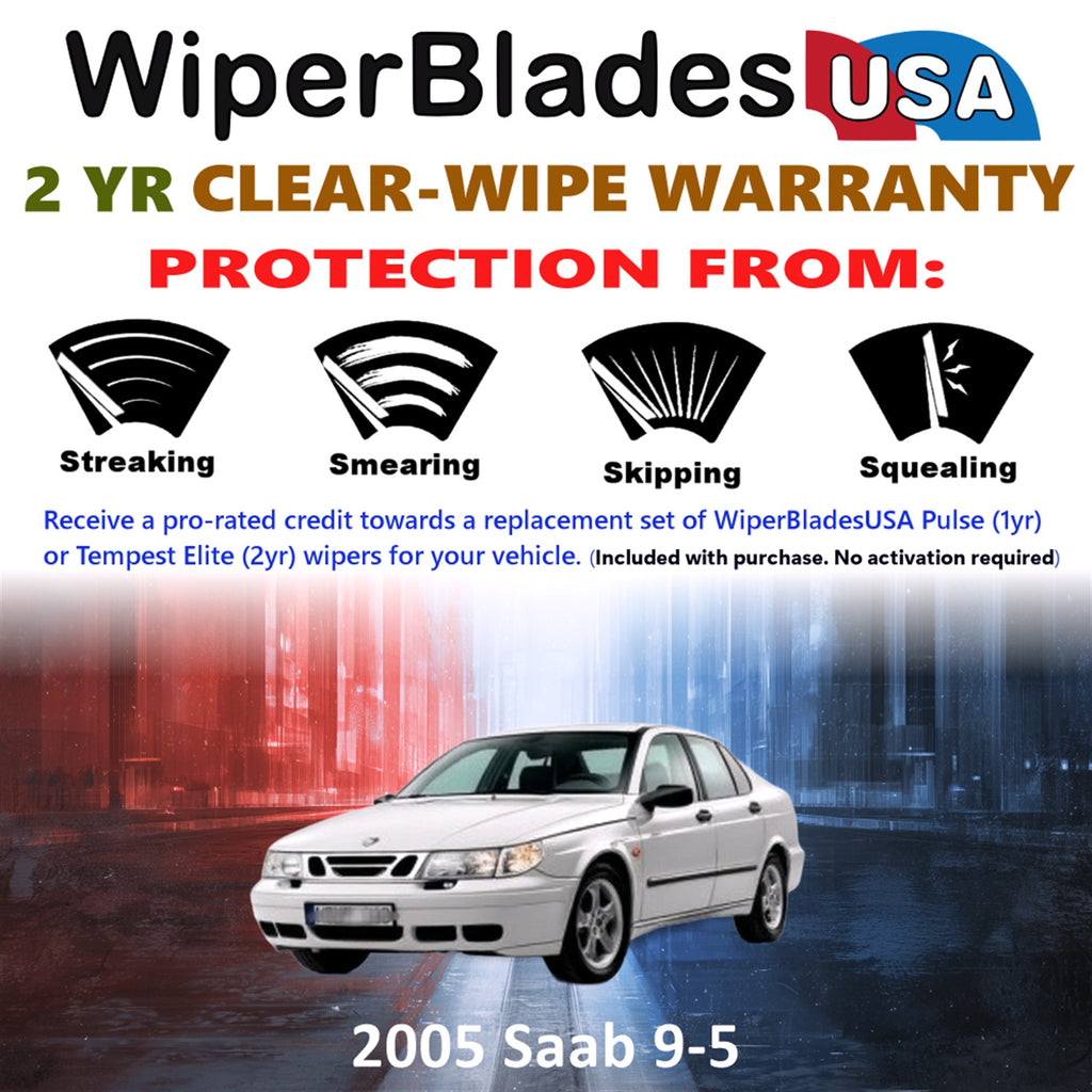 2005 Saab 9-5 Front Wiper blades Set  Includes 2yr Wear Warranty & Free Delivery
