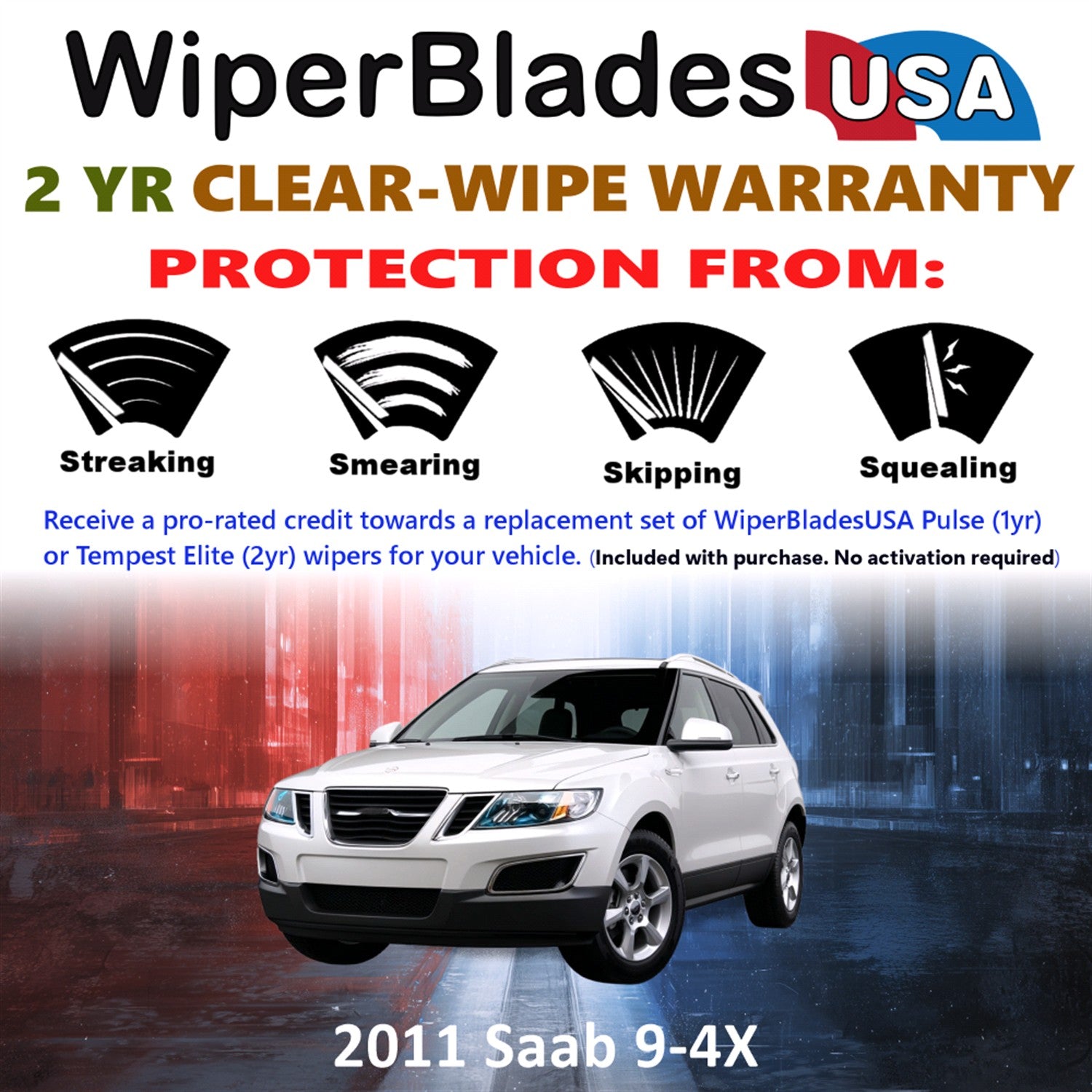 2011 Saab 9-4X Front Wiper blades Set  Includes 2yr Wear Warranty & Free Delivery
