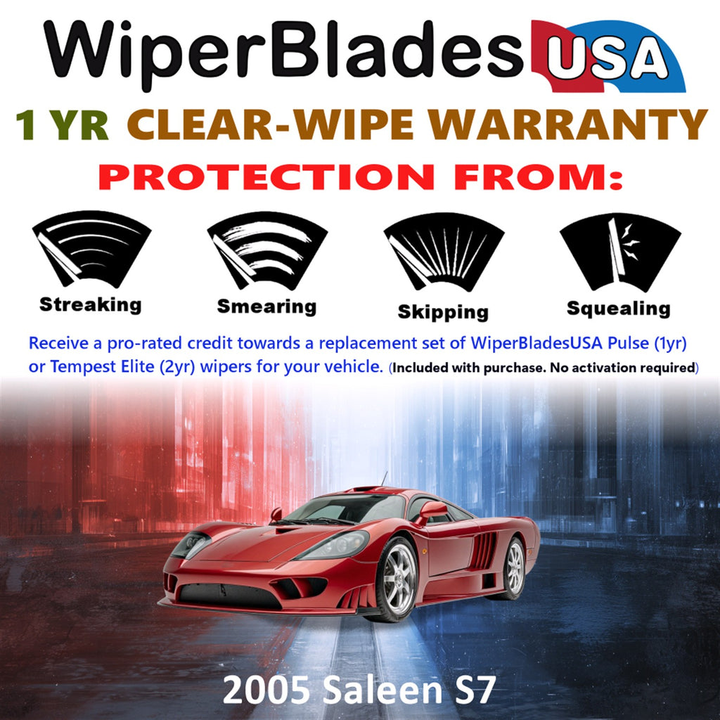 2005 Saleen S7 Front w/Rear Wiper blades Set Includes 1yr Wear Warranty & Free Delivery