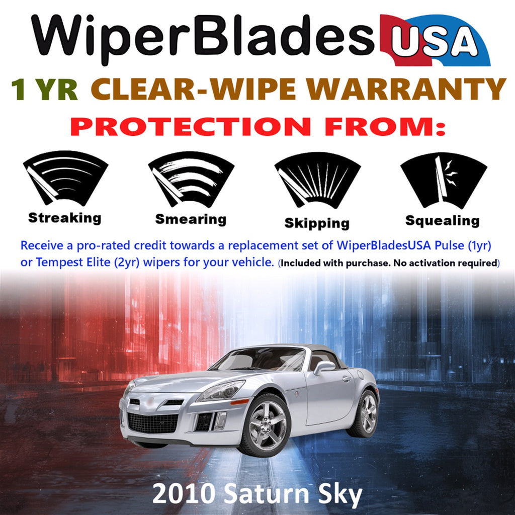 2010 Saturn Sky Front Wiper blades Set Includes 1yr Wear Warranty & Free Delivery