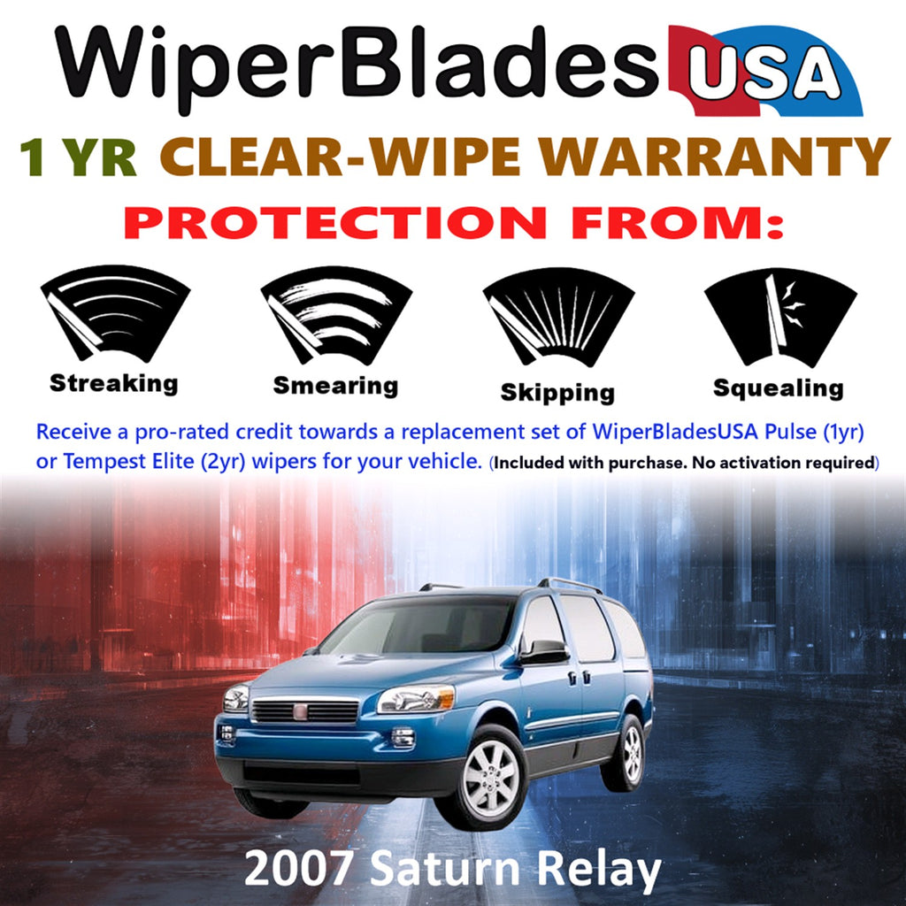 2007 Saturn Relay Front Wiper blades Set Includes 1yr Wear Warranty & Free Delivery