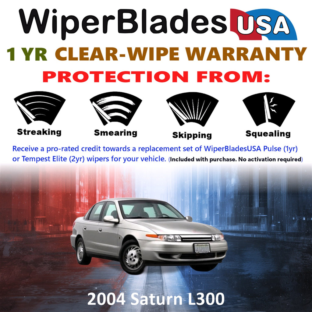 2004 Saturn L300 Front Wiper blades Set Includes 1yr Wear Warranty & Free Delivery