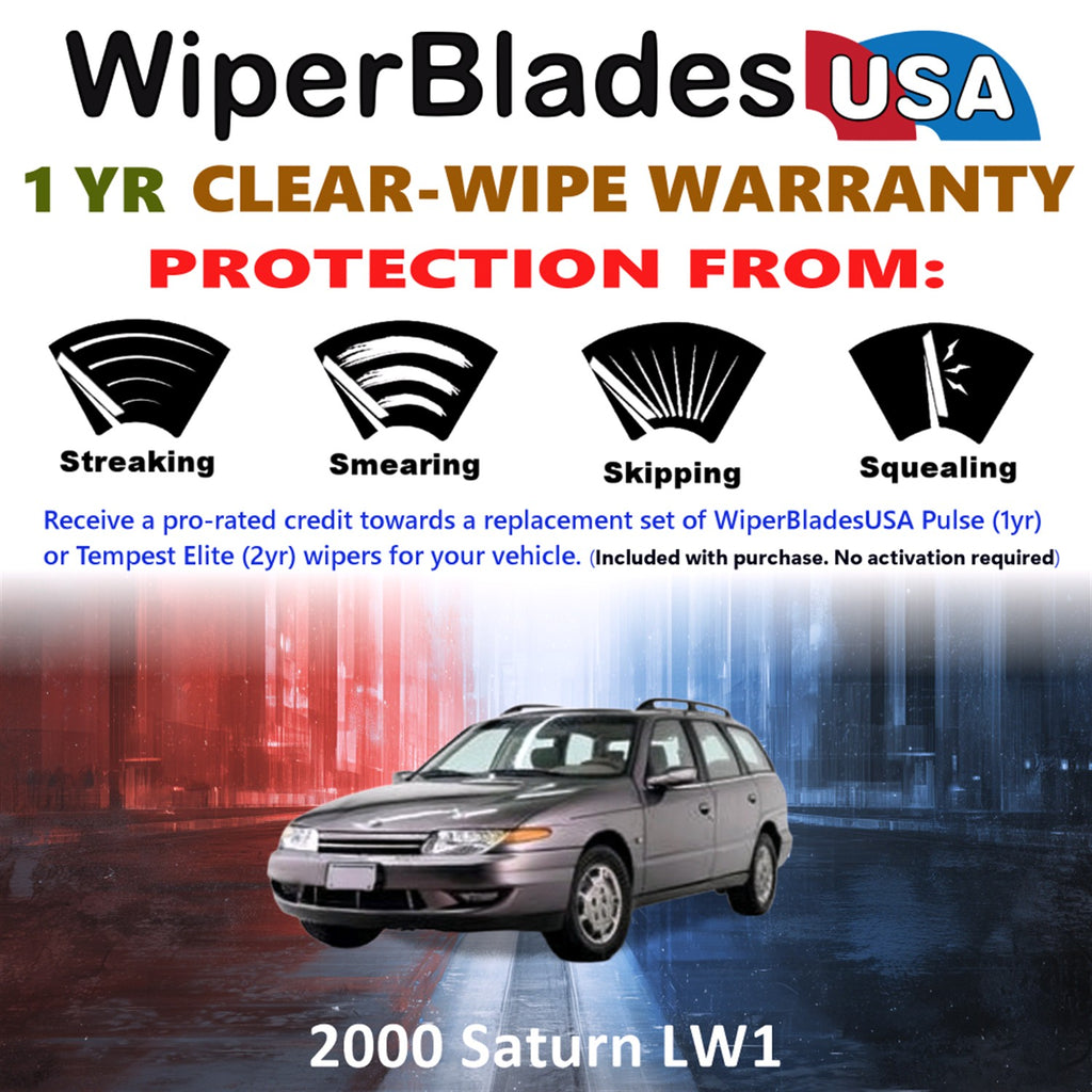 2000 Saturn LW1 Front w/Rear Wiper blades Set Includes 1yr Wear Warranty & Free Delivery