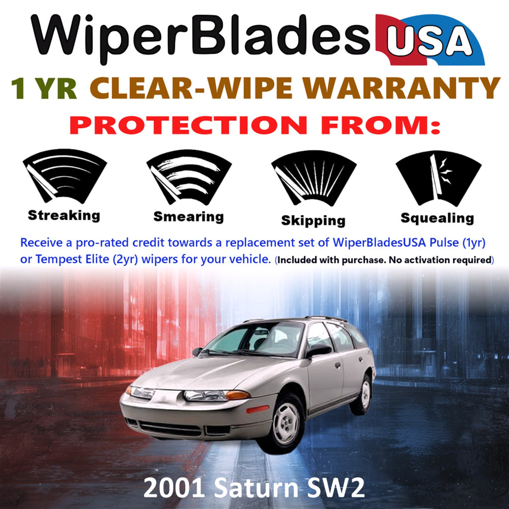 2001 Saturn SW2 Front Wiper blades Set Includes 1yr Wear Warranty & Free Delivery