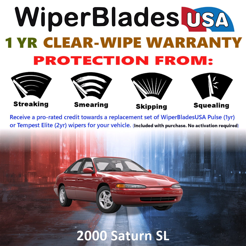 2000 Saturn SL Front Wiper blades Set Includes 1yr Wear Warranty & Free Delivery