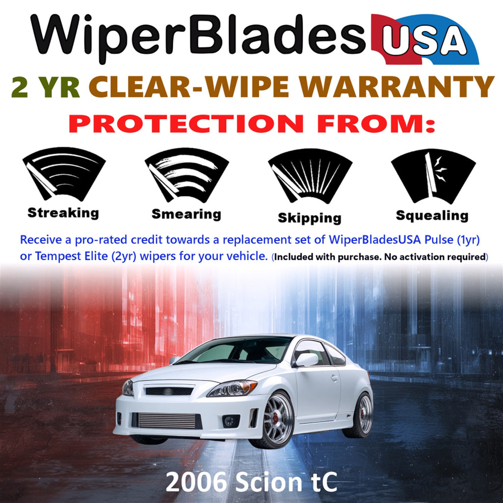 2006 Scion tC Front Wiper blades Set  Includes 2yr Wear Warranty & Free Delivery