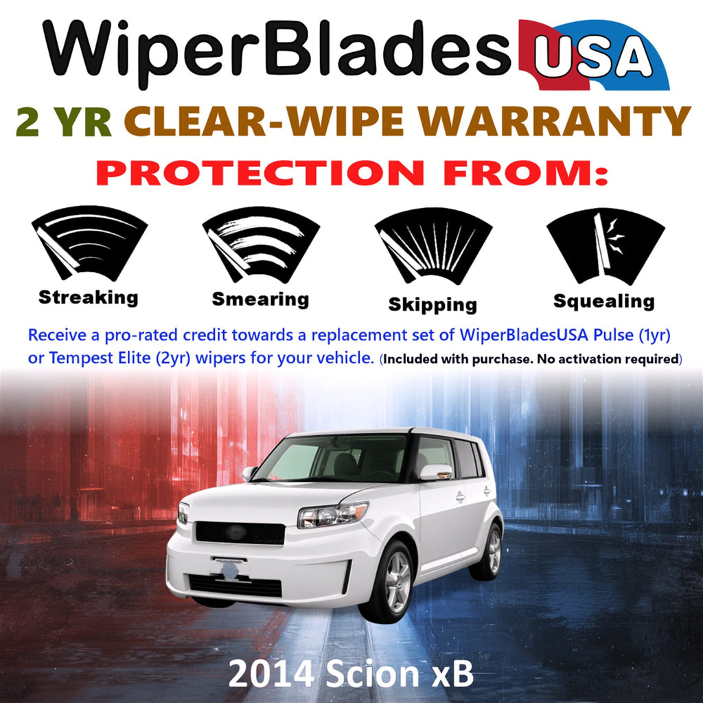 2014 Scion xB Front Wiper blades Set  Includes 2yr Wear Warranty & Free Delivery
