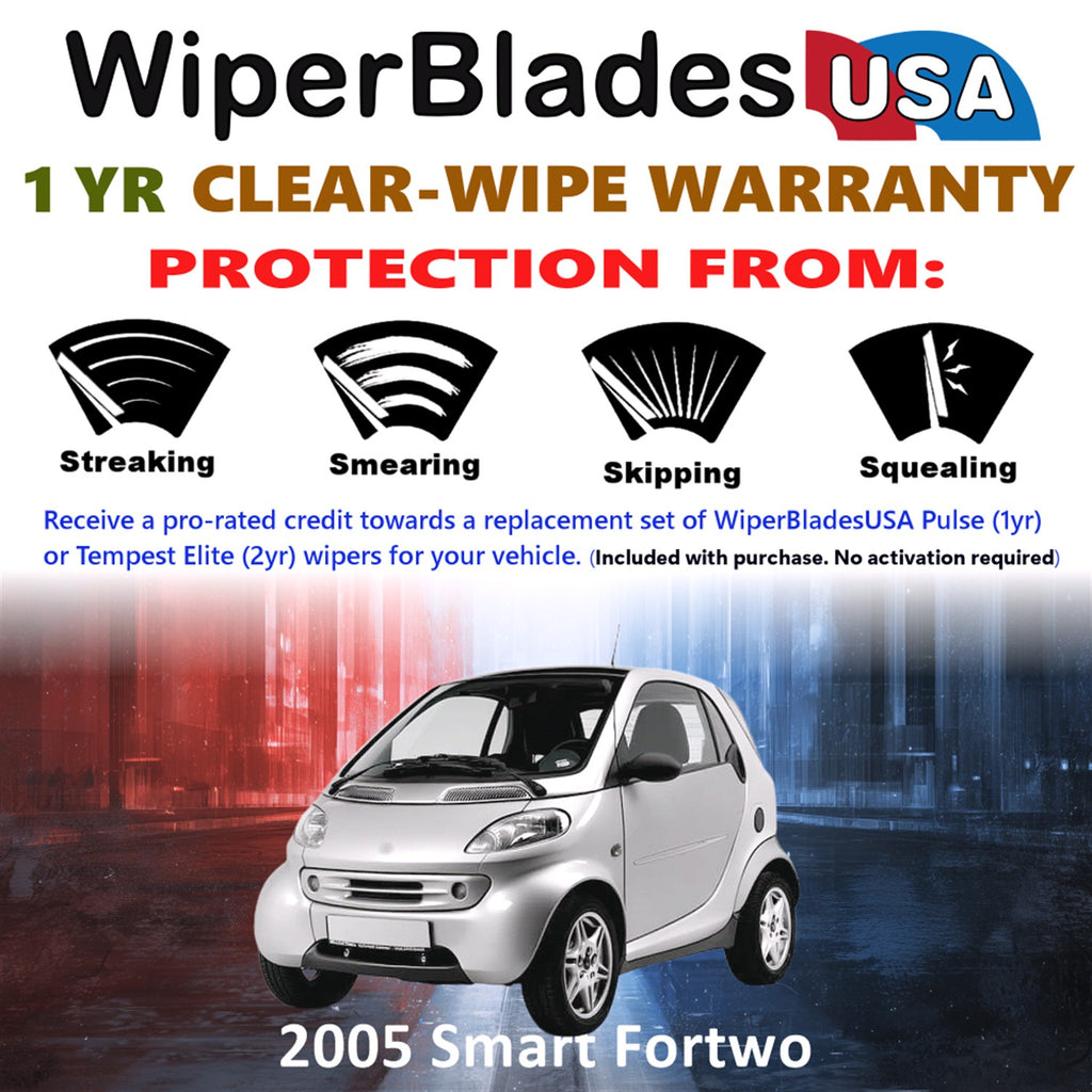 2005 Smart Fortwo Front w/Rear Wiper blades Set Includes 1yr Wear Warranty & Free Delivery