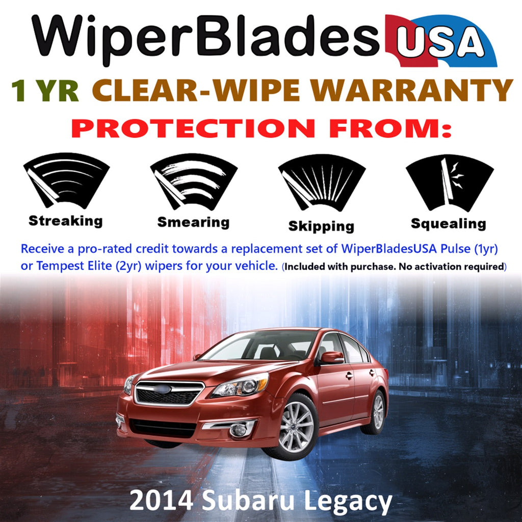 2014 Subaru Legacy Front Wiper blades Set Includes 1yr Wear Warranty & Free Delivery