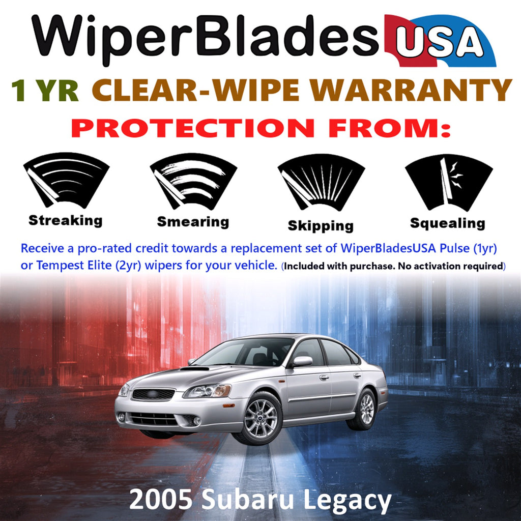2005 Subaru Legacy Front Wiper blades Set Includes 1yr Wear Warranty & Free Delivery